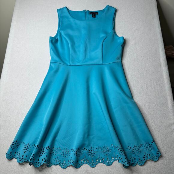 Cynthia Rowley Womens Dress Crochet Pattern Knee Length Blue Size 12 - Picture 1 of 16